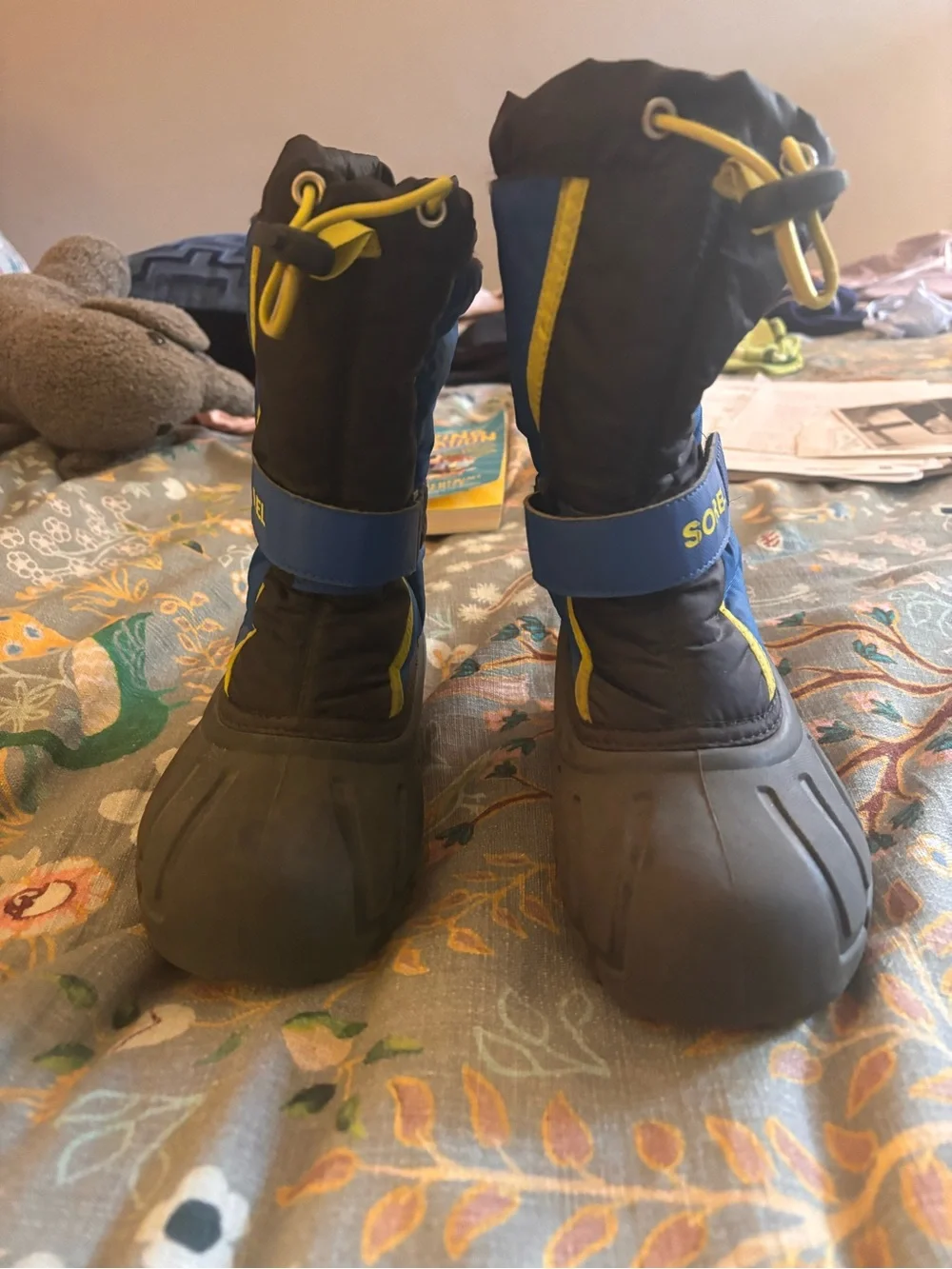 Sorel Kids Blue and Yellow Insulated Snow Boots